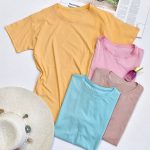 تیشرت بیسیک نخ پنبه رنگی -