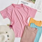 تیشرت بیسیک نخ پنبه رنگی -