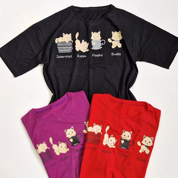 تیشرت چاپ گربه - مانتو پاتریس رشت