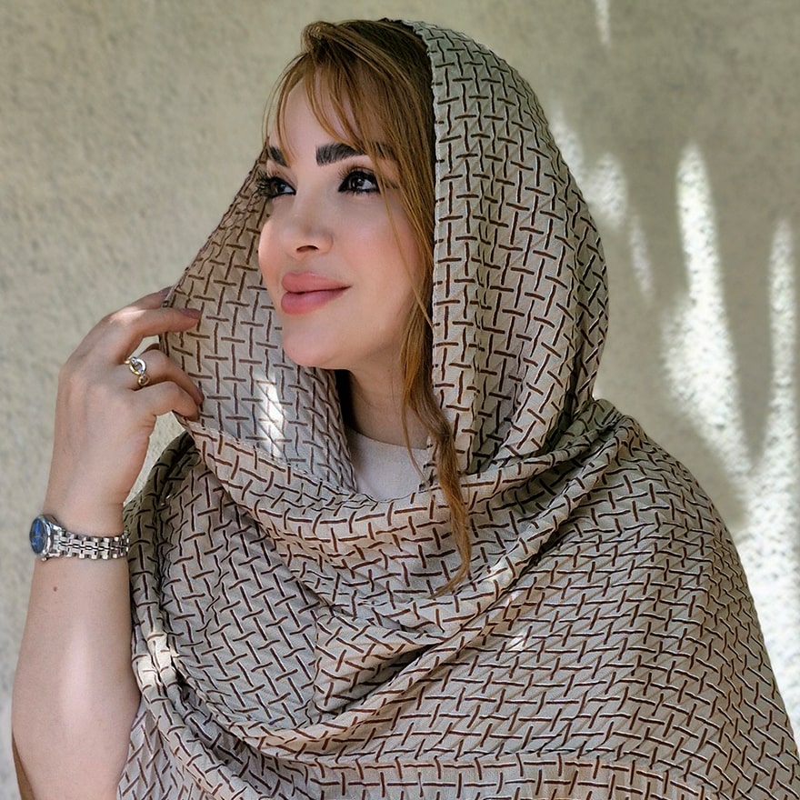 شال موکایی طرحدار -