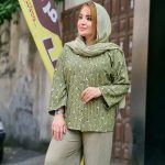 شومیز گلدار جلو دکمه