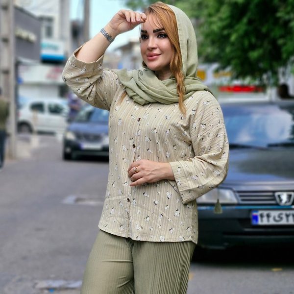 شومیز گلدار جلو دکمه