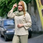 شومیز گلدار جلو دکمه