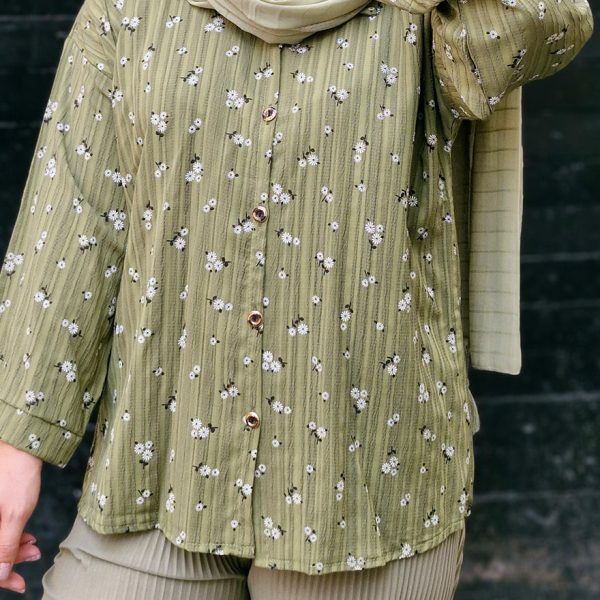 شومیز گلدار جلو دکمه