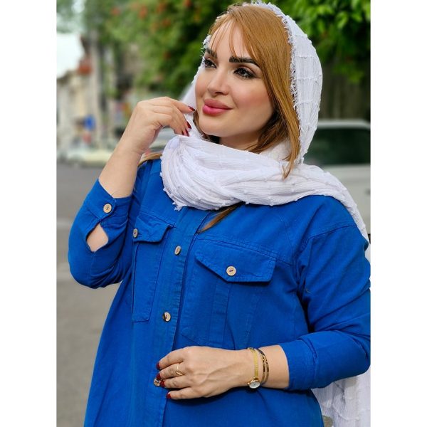 مانتو الیاف دو جیب رنگی