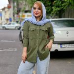 مانتو الیاف دو جیب رنگی