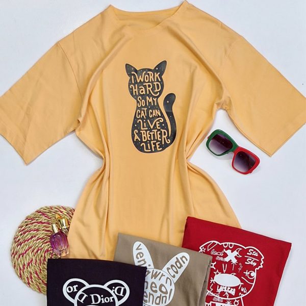 تیشرت نخ پنبه چاپ میکس