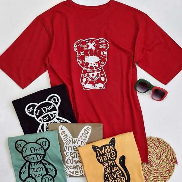 تیشرت نخ پنبه چاپ میکس