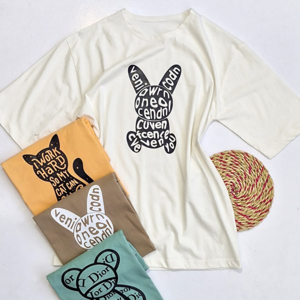 تیشرت نخ پنبه چاپ میکس