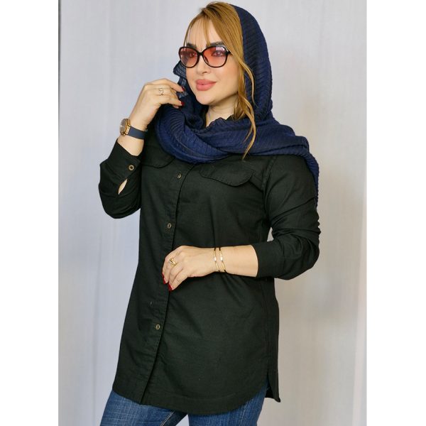 4280055-7 مانتو کتان دو جیب