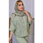 شومیز راه راه 4 جیب لینن