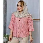 شومیز راه راه 4 جیب لینن