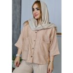شومیز راه راه 4 جیب لینن - مانتو پاتریس رشت