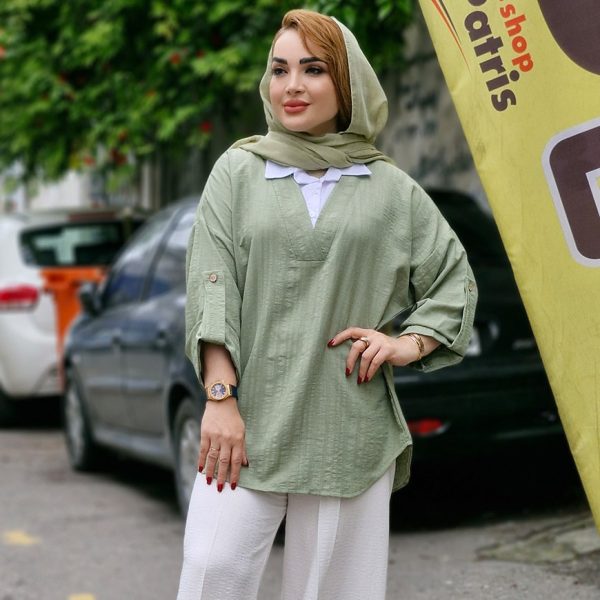 449001-11-min تونیک جلوبسته یقه سفید - مانتو پاتریس رشت