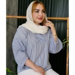 شومیز راه راه آستین پفی
