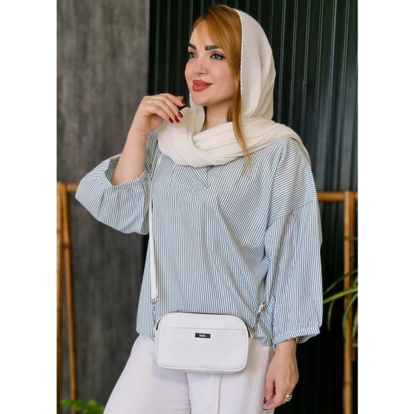 شومیز راه راه آستین پفی - مانتو پاتریس رشت