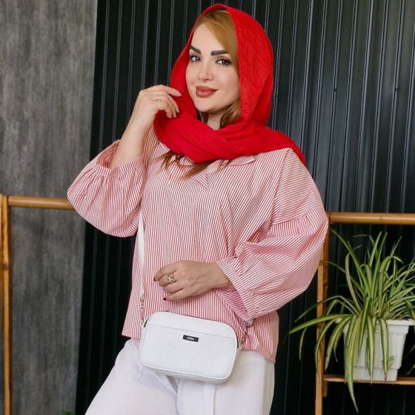 شومیز راه راه آستین پفی