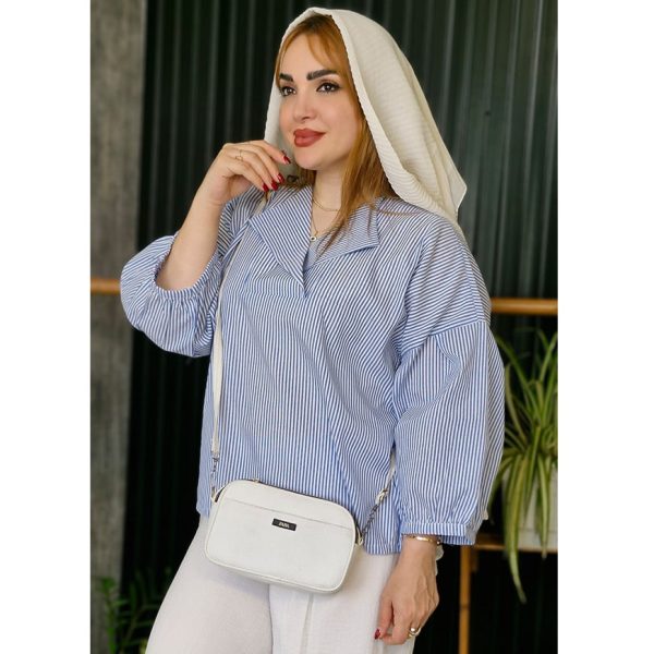 شومیز راه راه آستین پفی