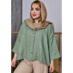 شومیز دکمه چوبی راه راه - مانتو پاتریس رشت