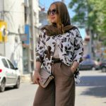 شومیز سفید گلدار -