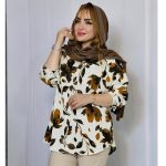 شومیز سفید گلدار -