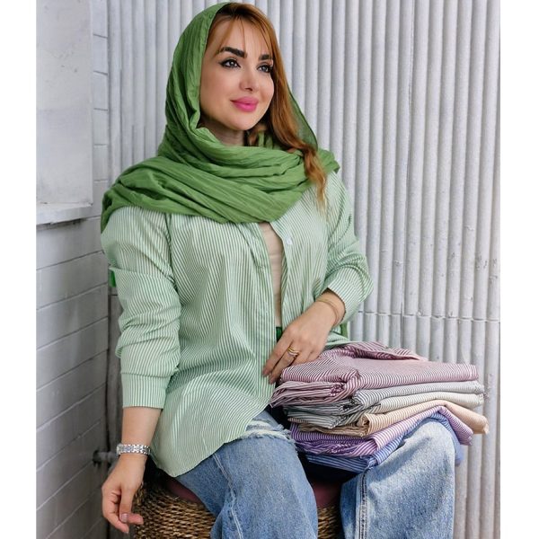 شومیز داکرون راه راه ساده