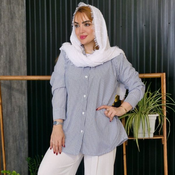 شومیز مانتویی راه راه