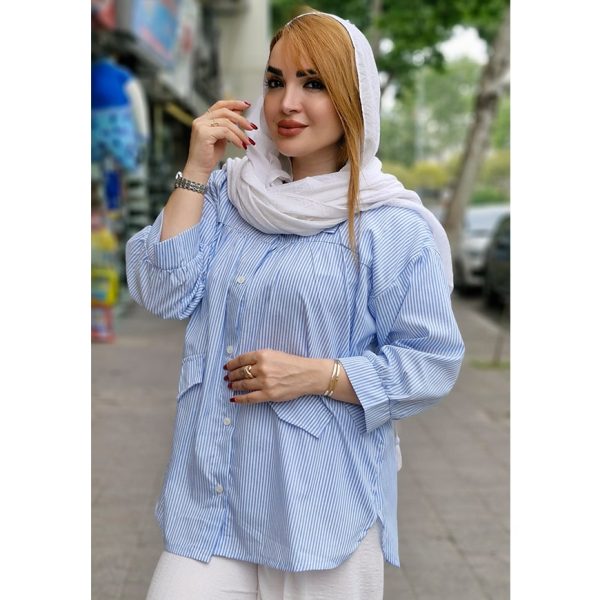 مانتو راه راه چین دار داکرون