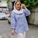 مانتو راه راه چین دار داکرون