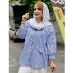 مانتو راه راه چین دار داکرون