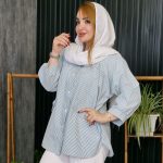 مانتو راه راه چین دار داکرون