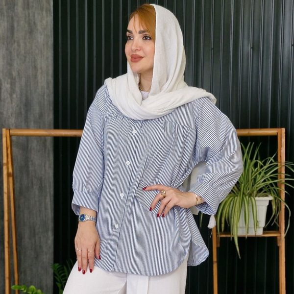 مانتو راه راه چین دار داکرون - مانتو پاتریس رشت