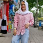 شومیز راه راه تک جیب
