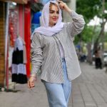 شومیز راه راه تک جیب