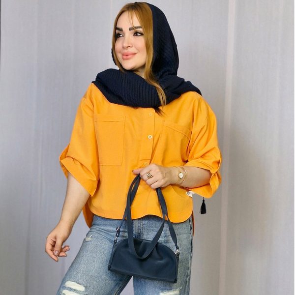 شومیز پوپلین جلوبسته -