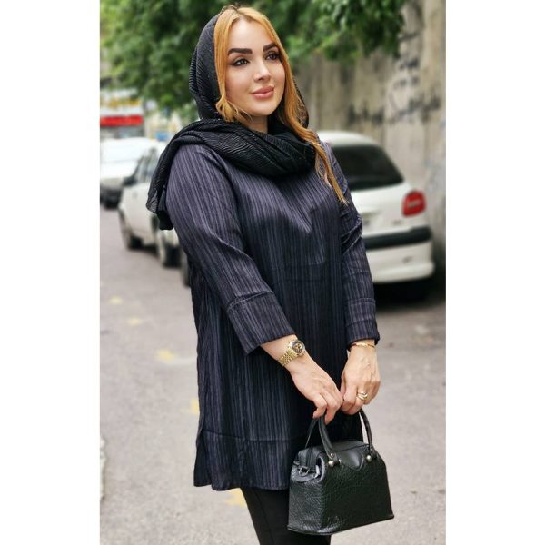 24500448-3 تونیک آیوا جلوبسته مشکی محرمی - مانتو پاتریس رشت