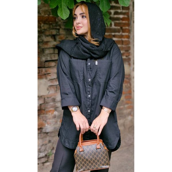 مانتو کتان مشکی محرمی - مانتو پاتریس رشت