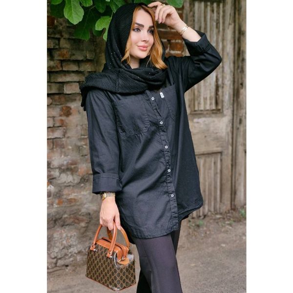 مانتو کتان مشکی محرمی