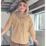 مانتو لینن جیب هلالی