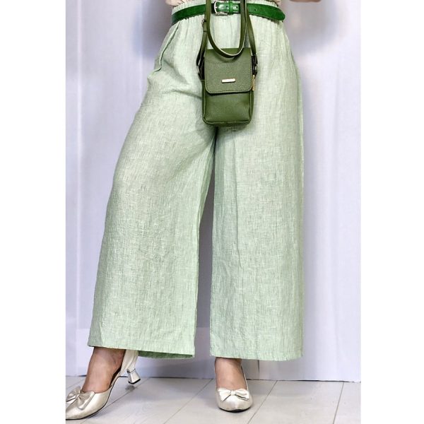 شلوار لینن کمر کش