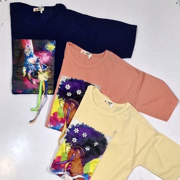 تیشرت بیسکوییتی طرح برجسته