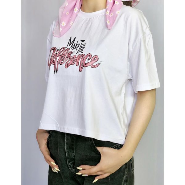 تیشرت کراپ چاپ نوشته