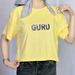 تیشرت کراپ چاپ نوشته - مانتو پاتریس رشت