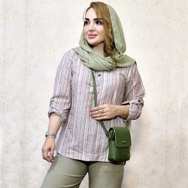 مانتو راه راه بغل دکمه