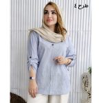 مانتو راه راه بغل دکمه