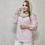 مانتو راه راه بغل دکمه