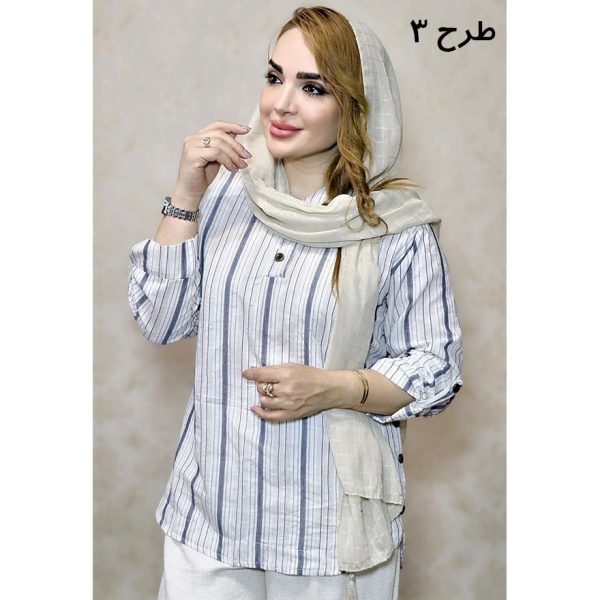 مانتو راه راه بغل دکمه