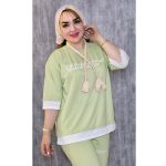 ست تیشرت شلوار نوار سفید