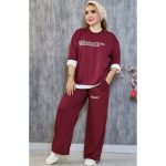 ست تیشرت شلوار نوار سفید