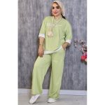 ست تیشرت شلوار نوار سفید